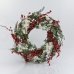 Χριστουγεννιάτικο Διακοσμητικό Στεφάνι Χιονισμένο, Διακοσμημένο με Γκι (32cm)